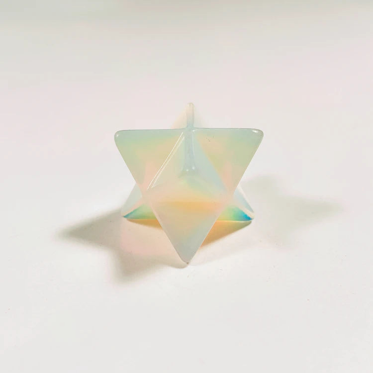 Hongzhuo Natural Stone Merkaba Stone Crystal Carving Reiki Heal Crystal for Opalite Making Necklace Jewelry Decorations Crafts