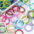 AB Color Spring Opening Circle Spring O Rings Alloy Round Clips Circle Trigger colorful uv coated spring snap hook keychain