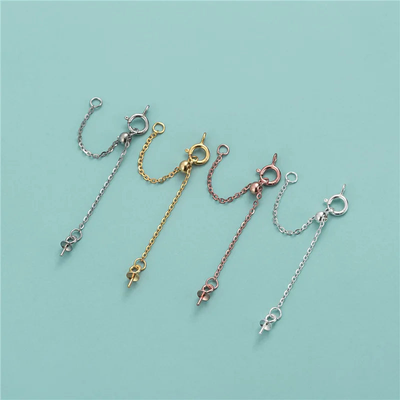 Wholesale With Spring Clasp 925 Sterling Silver Extension Chain for Jewelry Making Accessories