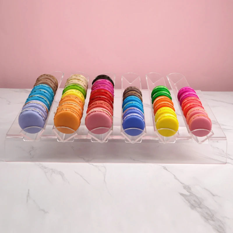 Customized White Black Clear Acrylic Macaron Display Racks Modern Eco-Friendly Design for Macaron for Showcase