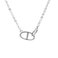 Simple Double Pig Nose Necklace 925 Sterling Silver Geometric Necklace for Women