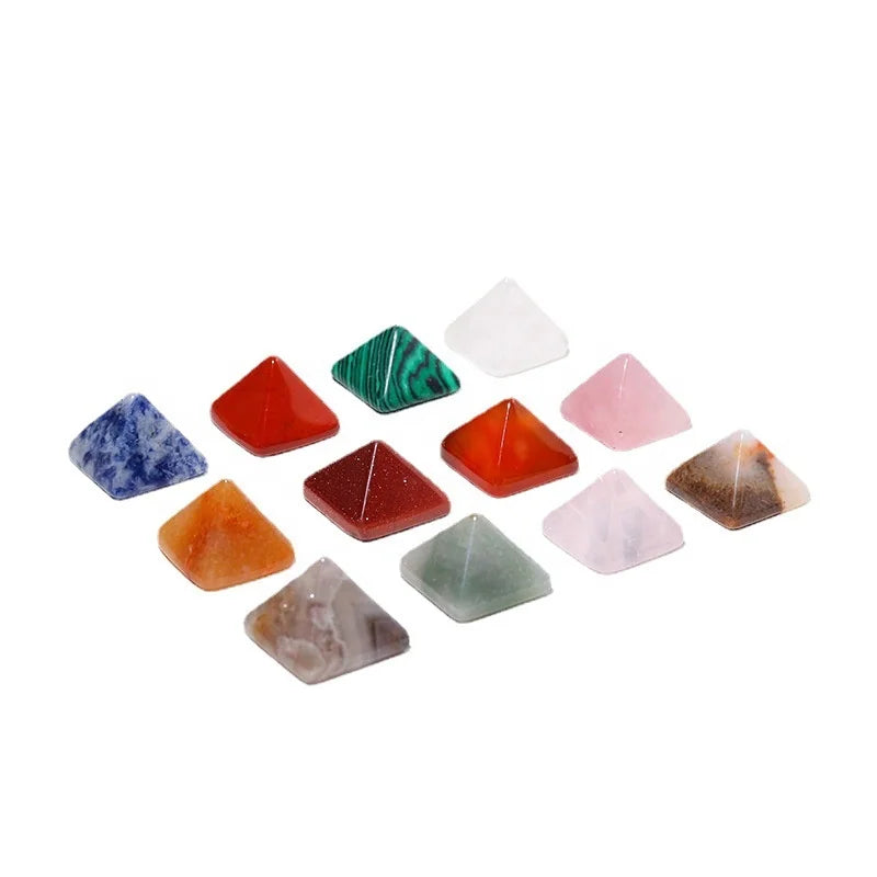Natural Crystal Mineral Agate Mini Pyramid DIY Polishing Desktop Cleansing Energy Stone Crystal Ornament Wholesale