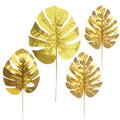 2025  Hot Selling Artificial Palm LeavesTropical Faux Monstera Leaves for Jungle Theme Hawaiian Party Wedding Home Decor (Gold)