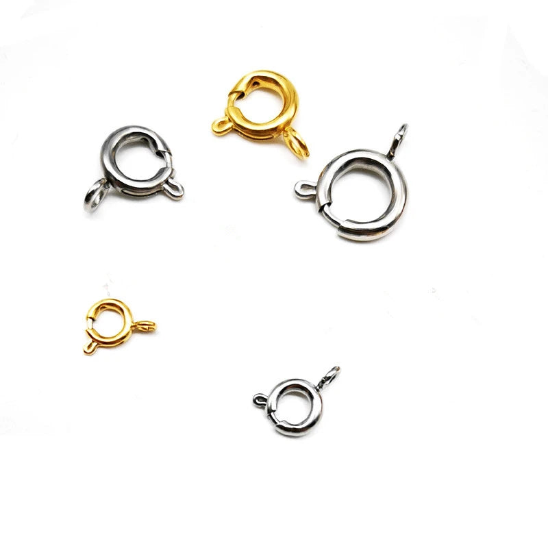 5-18mm Bright Steel Color 316 Stainless Steel Spring Clasp for Jewelry Making Jewelry Findings & Components