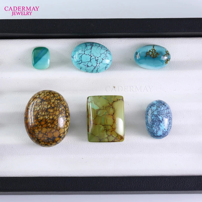 Natural Turquoise Oval Shape Brilliant Cut Blue Brown Color Loose Gemstone With GTC Certificate Ready to Ship for Jewelry Making