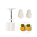 DIY Hand Press Cookie Stamps 3D Pineapple Moon Cake Mold 50g/30g White Eco-Friendly Plastic Press Molds