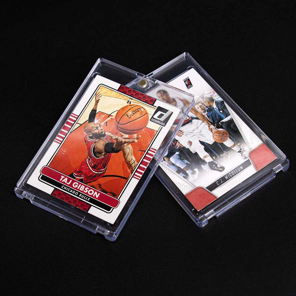 MOUJACK 35PT One Touch UV Protection Transparent PS Magnetic Card Holder CE Certified 73x110x1mm Custom Logo Baseball Cards