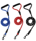 Reflective Round Rope Dog Leash with Comfortable Sponge Handle Chew-Proof & Pull-Resistant for Medium Large Dogs