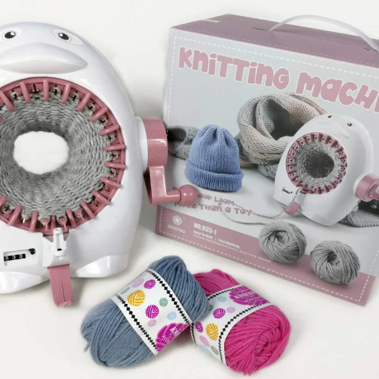 Smart Weaver DIY Educational Toy for Kids Hand Knitting Machine for Home Sewing & Weaving Toys-Scarf Hat & Sock