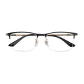 Diamond Face Shape Retro Half Rim Titanium Metal Optical Reading Glasses Blue Light Blocking Eyeglass Frames