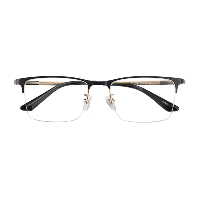 Diamond Face Shape Retro Half Rim Titanium Metal Optical Reading Glasses Blue Light Blocking Eyeglass Frames