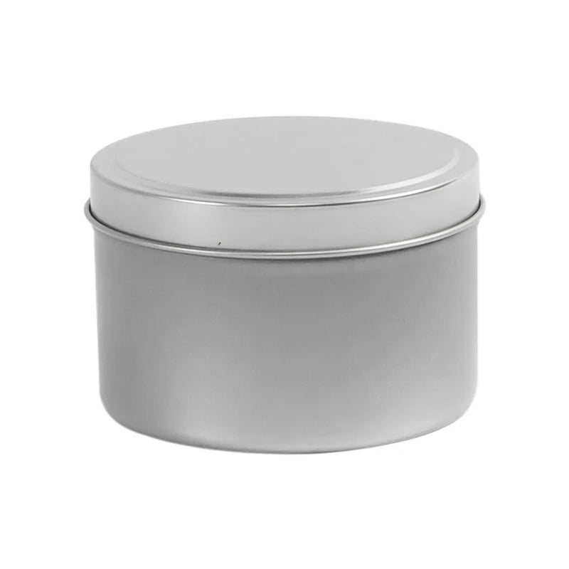 Recyclable Wholesale 4oz 8oz Empty Round Seamless Matte Black Candle Metal Packing Tin Container With Lids Tin Boxes Tin Jar