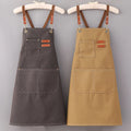 Ready to Ship Canvas Professional Bib Apron Working Apron Kitchen Chef Cooking Barber Apron for Men Women