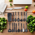 12-Pcs Eco-Friendly Silicone BBQ Grill Set with Stainless Steel Handle for Home Kitchen Cooking Utensil Set
