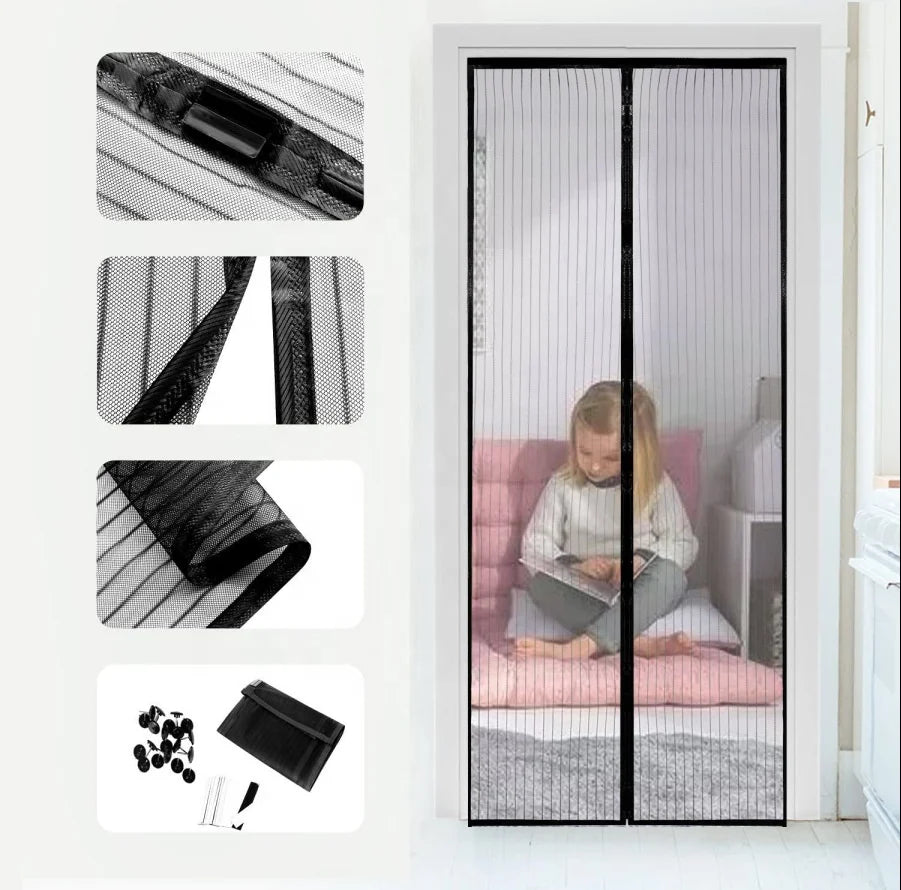 Summer Magnetised Mesh Bug Free Door Curtain Easy to Install Magnetic Gauze Mosquito-proof Curtain