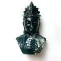Factory Production Natural Crystal Handmade Moss Agate Avalokitesvara Statue Buddha Carving for Fengshui