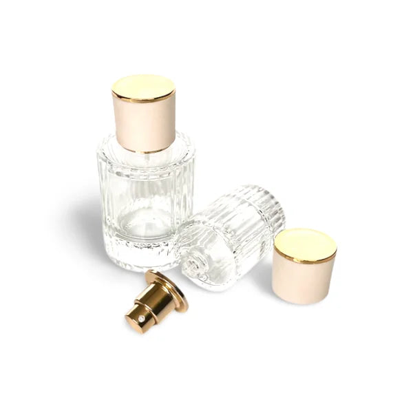 Unique Luxury Vintage Round Glass Screw Atomizer Perfume Bottles 30ml 50ml Empty Leak Proof with Pump Sprayer MOQ 100pcs