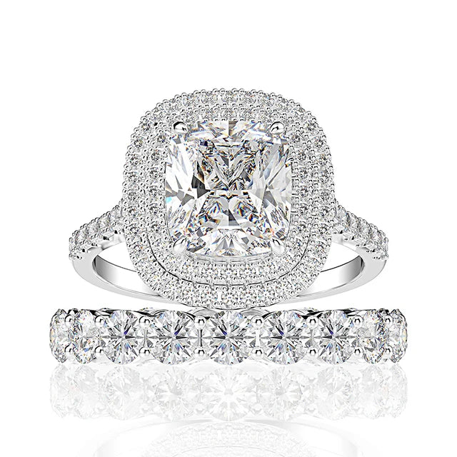 925 Sterling Silver Stackable Wedding Rings Set Rhodium Orthodox Engagement Ring Zircon for Women Perfect Gift for Couples