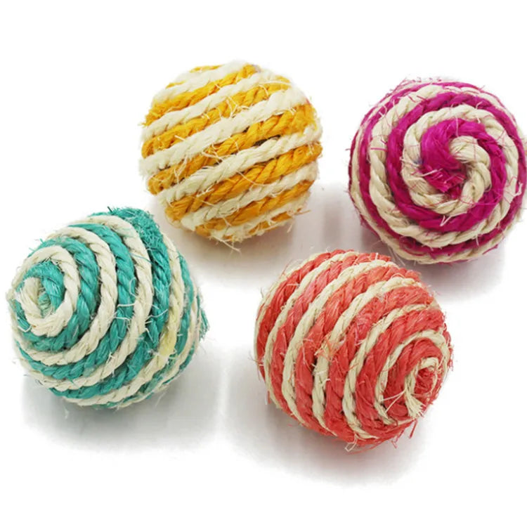Manufacture Wholesale Pet Supplies Interactive Sisal Scratching Teaser Ball Toys for Cats