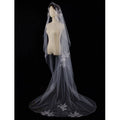 QUEENS GOWN Exquisite Soft Mesh Wedding Veil Embroidered Flower Lace Transparent Accessories for Wedding