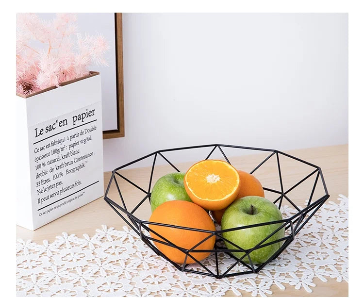 DSH Kitchen Wire Storage Basket Hot Selling Factory Supply Desktop Basket Metal Fruit Basket