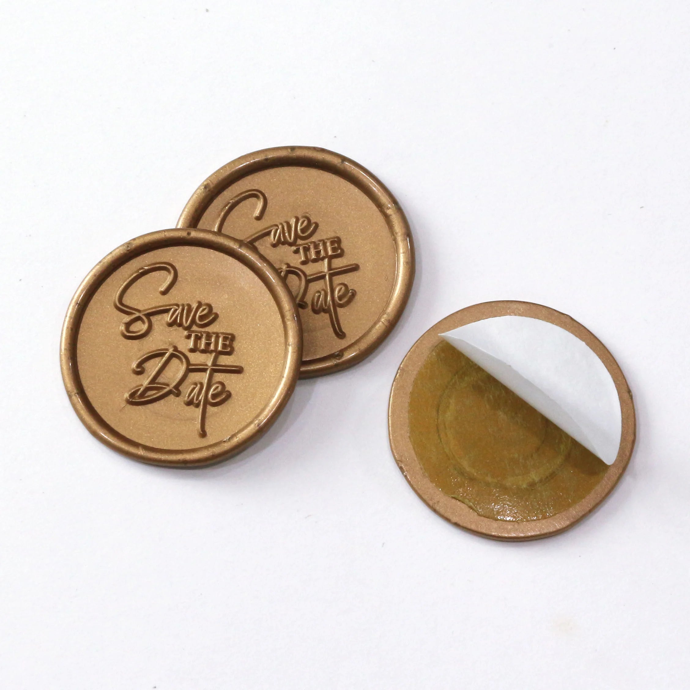 Top Sale Gold Color Glue Wax Sealing Stickers and True Sealing Wax Seals with "Save the Date"