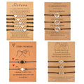 SC Wholesale Handmade Card Bracelets Gift Fashion Stainless Steel Heart Sisters 3 Generations Friendship Couple Bracelet Sets