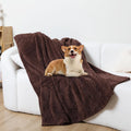 Solid Color Three Layers Reversable Flannel Fleece and Sherpa Fleece Waterproof Dog Bed Cover Pet Blanket for Furniture