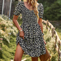 French Romantic Dress Spring and Summer Short-sleeved Layered Pleated Skirt Dress