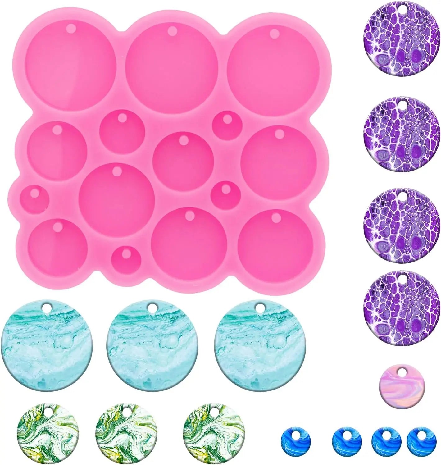 Size Round Earrings  Stud Earrings Pendants Silicone Molds Handmade DIY Round