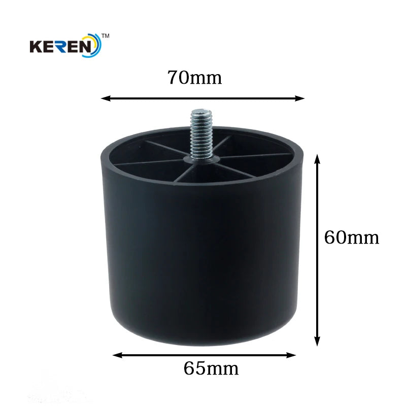 Customizable 60mmH Plastic Sofa Legs Adjustable PP Eco-Friendly Matte Surface Modern Living Room Dining Bedroom Furniture
