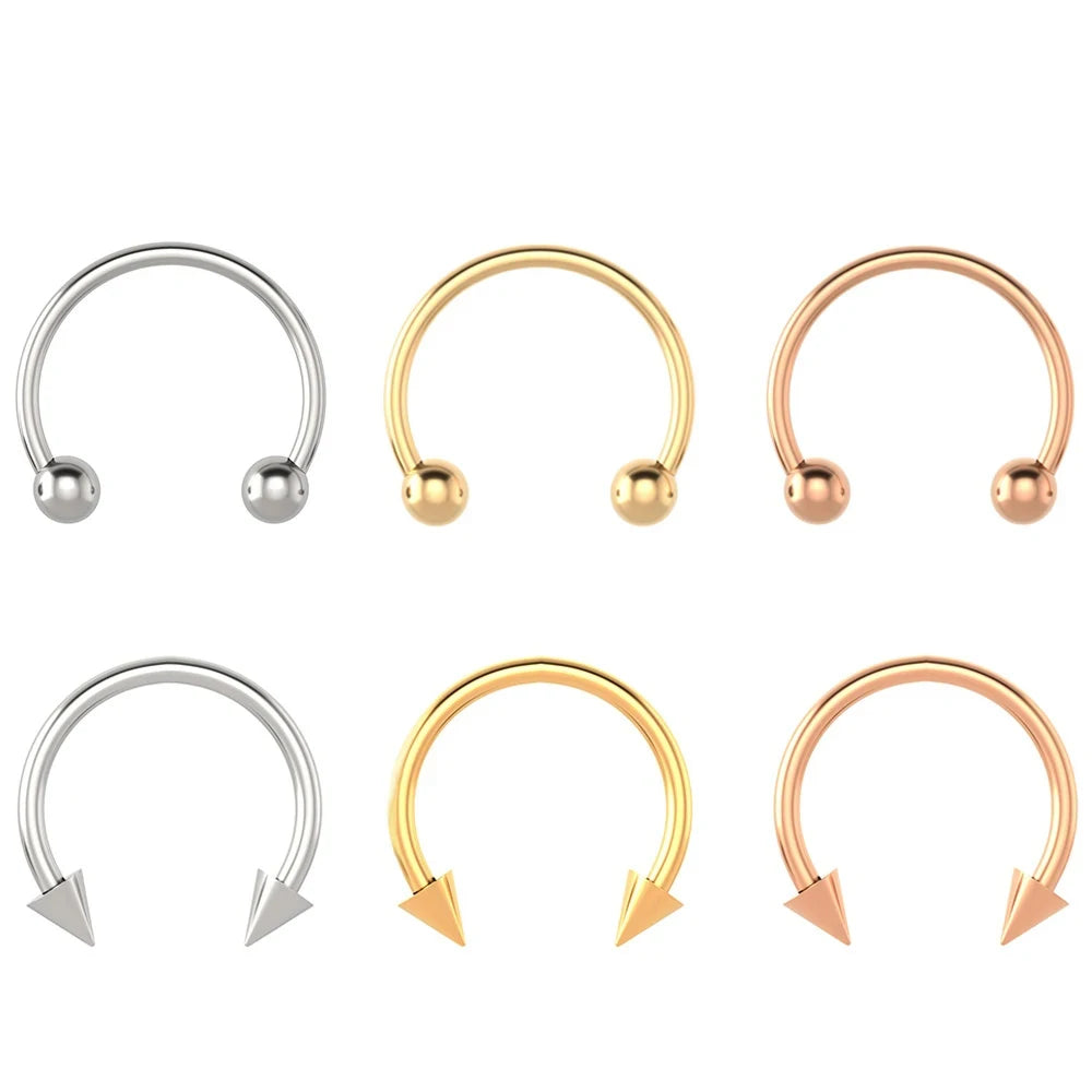 G23 Titanium Nose Rings Piercings Lip Eyebrow Ear Septum Helix Cartilage Septum Body Jewelry Piercing Labret Nariz C Rod