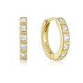 INS NEW Hot Sale 925 Sterling Silver Earrings square Zircon Gold Plated Ear Buckle Hoop Earrings Women
