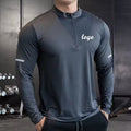 Autumn Running Quick-drying Breathable Gym Men's Fitness T-shirt Sports Long-sleeved Zipper Yoga Tops for Meditation