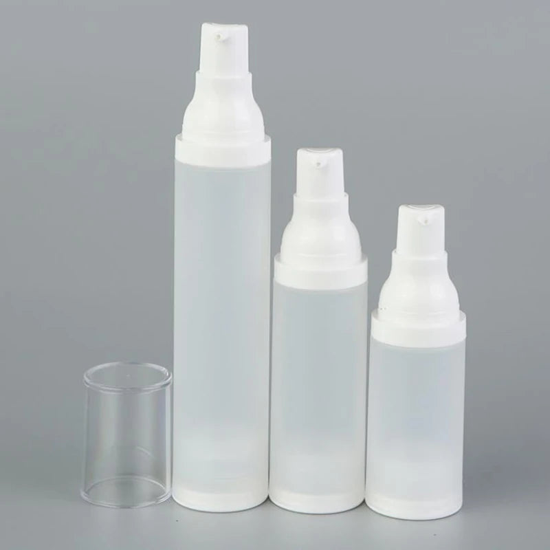 White in Stock 15ml 20ml 30ml Atomizer White Head Mist Airless Spray Bottle Packaging Cosmetic Airless Pump Bottle