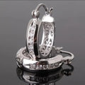 CAOSHI Wholesaler Classic Round Cubic Zirconia Hollow Design Circle Earrings for Women Fashion Party Silver Plated Hoop Earrings