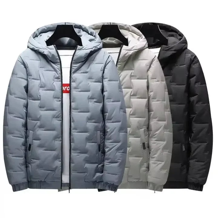 Men's Down Coats Jackets Light Thin Hooded Jacket Winter Men Fitness Vintage WindbreakerJacket