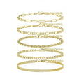 Summer Fashion 14K Gold Snake Figaro Chain Sterling Silver Plated Anklet Set Foot Jewelry Foot Chain Anklets for Women