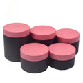Empty Cosmetic Cream Jars Wide Mouth Bottle Pots Silver Lid 100g 120g 150g 200g 250g 4oz Matte Black Containers With Pink Lid