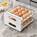 OWNSWING Egg Holder for Fridge Clear Plastic Egg Organizer for Refrigerator Egg Dispenser for Kitchen