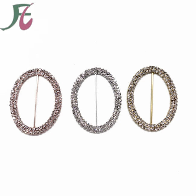 Wholesale Ladies Fashion Garment Buckles Crystal Ribbon Belts Rhinestone Rings Metal Material Wholesale Fashion Ladies Buckles