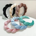 Cinta Para La Cabeza Customize Facial SPA Headband Women Makeup Twisted Velvet Padded Puffy Sponge Hairband