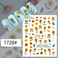 Popular Exquisite Sunflower Daisy Bee Butterfly Nail Art Decals Diy Decorative Stickers