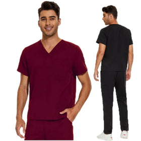 42019 Unisex Pocket Design Fabric Medical Scrub Uniform Suit Modern Scrub Uniform Work Practical Recreational Scrub Uniform Set