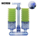 NICREW Plastic Aquarium Sponge Filter Ultra Quiet Fish Tank Biochemical Air Pump Water Fall Double Foam Filters