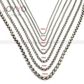 Black Silver Keel Round Chain 24 Inches Stainless Steel Waterproof Men's Chain Necklace