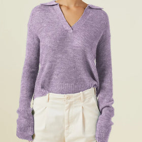 Causal Women Sweater Wool Lady Jumper Turn Down V Neck for Spring Autumn