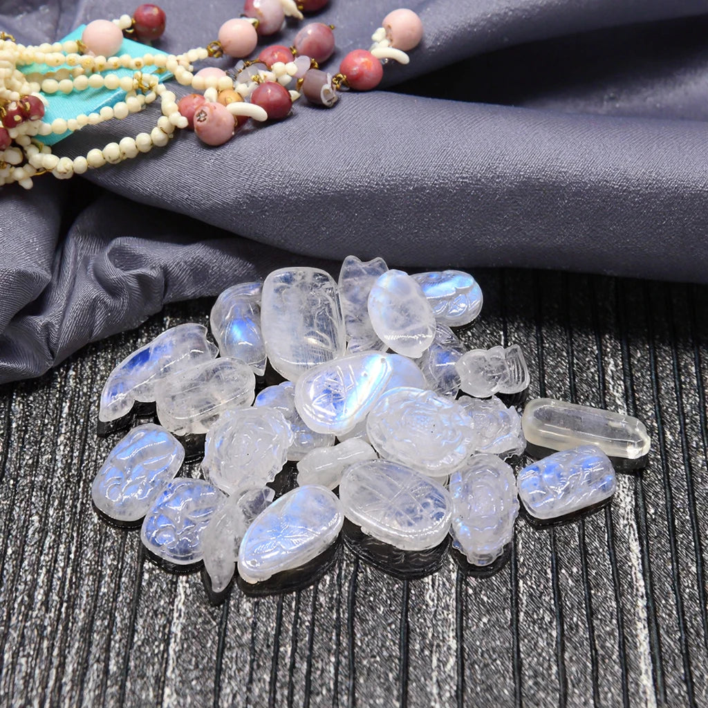 Wholesale Natural Gemstone Moonstone Bracelet Carved Gemstone Jewelry Ring High Value for Gift nature loose gemstone