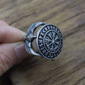 Vintage Alloy Viking Compass Rune Odin Raven Rings for Men Gift Scandinavn Jewelry