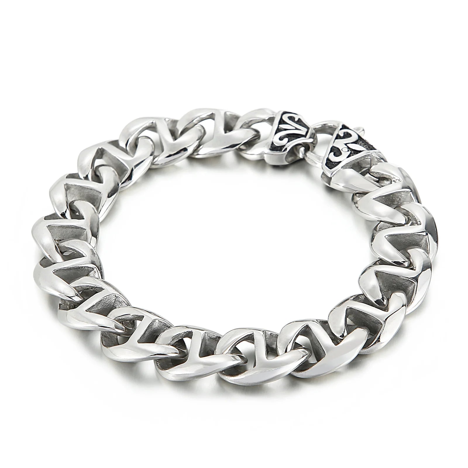 KALEN Hip Hop 220mm Stainless Steel Jewelry Bracelet for Men